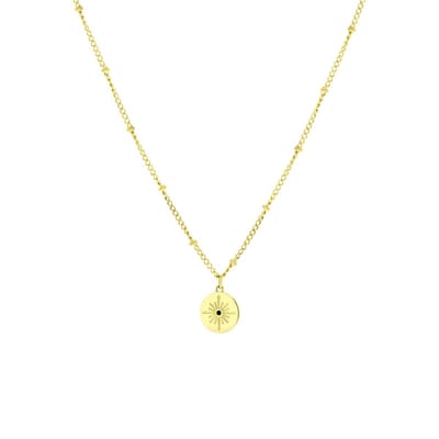 Lucardi Dames Dae Ketting - Staal - Ketting - Cadeau - 50 cm - Goudkleurig