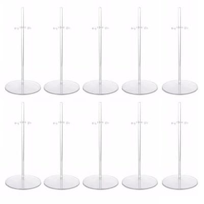 Poppenstandaard Set van 10 - Duurzame Transparante Displayhouder voor Mini Poppen, Instelbare Ondersteuning en Accessoires