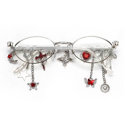 Nieuwste Zoete Coole Ster Diamant Klein Montuur Elliptische Bril Japanse Y2k Spicy Girl Stijl Anti Blauw Licht Bril