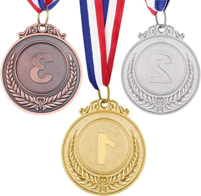3 Stuks Medailles Goud Zilver Brons voor Sportprijzen, Wedstrijden en Feestjes - Perfect voor Kinderen en Competities