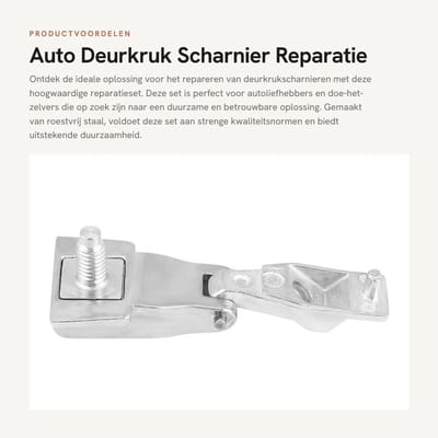 Dailygoods- Deurkruk Scharnier Reparatieset - Hoogwaardig Roestvrij Staal - Duurzaam - Compatibel met Fiat 500 - Vervangt Kapotte Handgreep - OEM Kwaliteit - Deurgreep