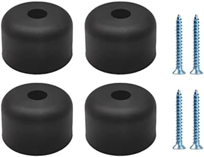 PolkaHome Meubelpoten Rond 4 stuks - Zwarte Meubelpoten Ø 50 mm x H 30 mm - Stevige Kastvoeten Met Schroeven Inclusief - Voor Banken, Tafels, Stoelen en Meer