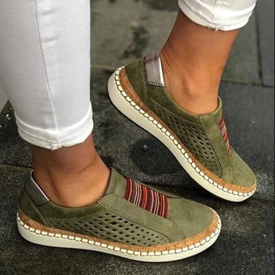 Herfst Dames Platte Bodem Gevulkaniseerde Schoenen Lente Dames Ademend Hol Vrijetijdsmode Platte Bodem Gevulkaniseerde Schoenen 41