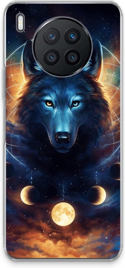 Case Company® - Hoesje geschikt voor Huawei Nova 8i hoesje - Wolf Dreamcatcher - Soft Cover Telefoonhoesje - Bescherming aan alle Kanten en Schermrand