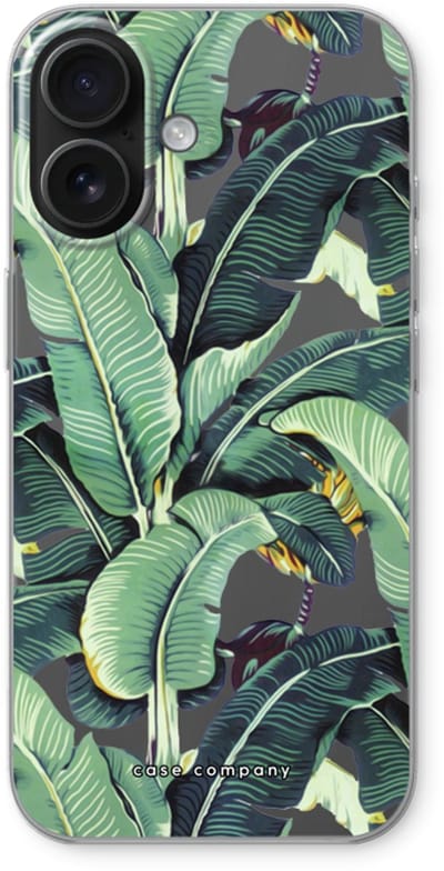 Case Company® - Hoesje geschikt voor iPhone 16 hoesje - Bananenbladeren - Soft Cover Telefoonhoesje - Bescherming aan alle Kanten en Schermrand