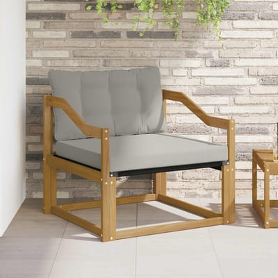 vidaXL - Buiten - bank - set - Massief - Acaciahout - en - Textilene - Wit