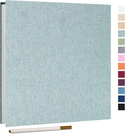 JGS Premium - Zelfklevend Fotoalbum 28x27 cm - Magnetisch Plakboek met 40 Pagina's - Linnen Hardcover - Metalen Pen - Bruiloft Baby Family Travel