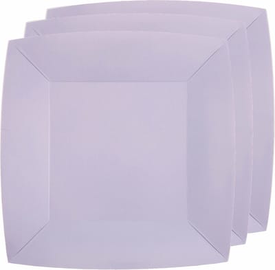 Santex Bordjes karton - 10x - vierkant - lila paars - 23 x 23 cm - feestbordjes