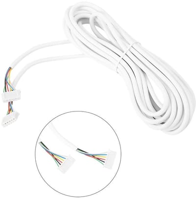 Dailygoods- Deurbeldraadkabel 6-aderig 5 m - Koperen Kabel - PVC Isolatie - Wit - Duurzaam - 0,3 mm²