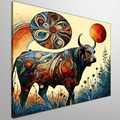 Modern dieren schilderij | Dierlijke elegantie in hedendaags kunstwerk: een moderne ode aan fauna | Kunst - 40x40 centimeter op Canvas | Foto op Canvas