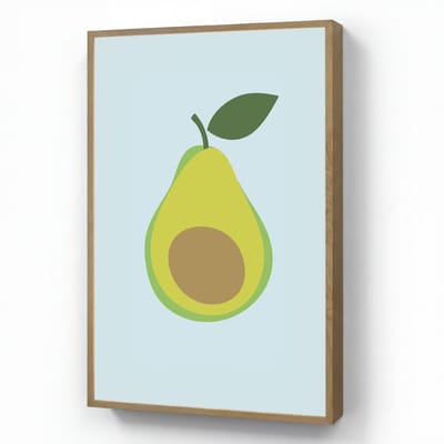 Wandlamp 60x90 cm - Oplaadbaar - Avocado - Illustratie - Groene - Vrucht - Wandlampen binnen woonkamer - Slaapkamer lamp - Decoratieve nachtlamp - Vloerlamp draadloos