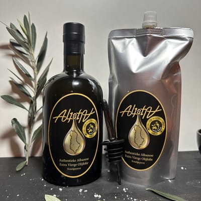 Aljeta- Extra Vierge Olijfolie - Combi Deal - 1L - Goud Keurmerk - Met Schenktuit