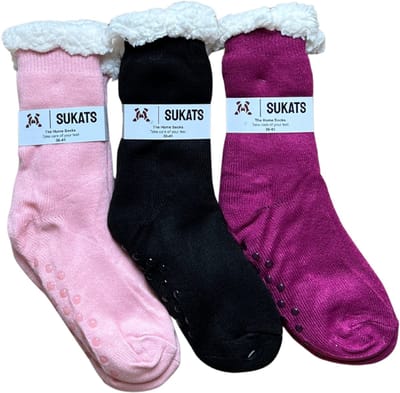 Sukats® Huissokken - Homesocks - 3 Paar - Maat 36-41 - Dames Huissokken - Antislip Sokken - Fluffy Sokken - Slofsokken - Variant 42 - Meerdere Maten en Varianten - Verwarmde Sokken
