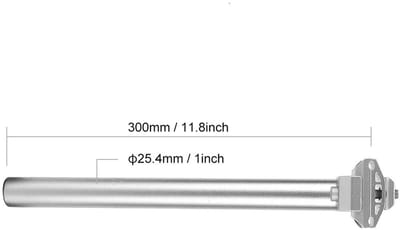 Allecto - Fietszadelpen - Lichtgewicht Aluminium - Schokabsorberend - Zilver - Robuust en Duurzaam - Geschikt voor Fietsen - 25.4 x 300 mm
