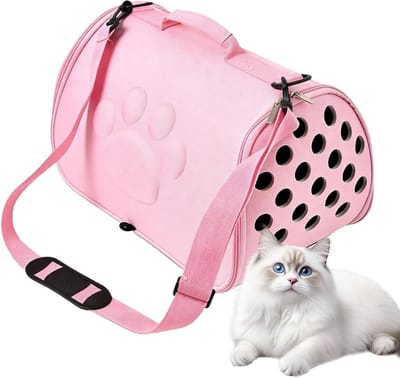 Huisdier Reistas - Draagtas Huisdier - Veilig Vervoer - Ademend Comfort - 43x27x9 cm - Roze