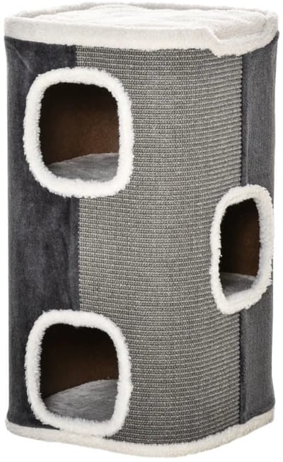 Krabton voor katten - Kattenhuis - Voor buiten - Hok - Kooi - Bench - Ren - duurzaam - Grijs en wit