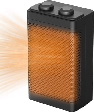 Energiezuinige ventilatorkachel, 1500W, 3 verwarmingsstanden, keramisch elektrisch verwarmingselement, oververhittings- en kantelbeveiliging