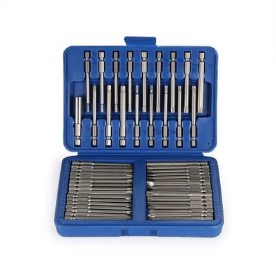 50 stuks schroevendraaierbitset, 75 mm magnetische lange schroevendraaierbitset met 1/4 inch zeskantschacht, inclusief Torx/PH/PZ/platte schroevendraaierset voor reparaties