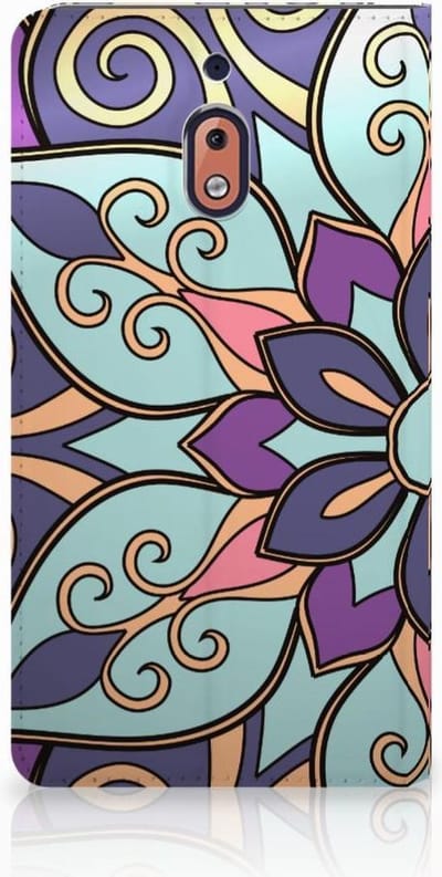 Nokia 2.1 2018 Smart Cover Purple Flower