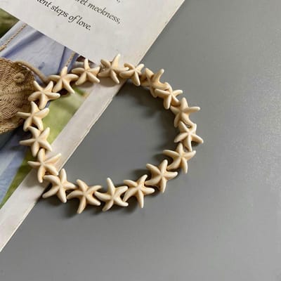 Nieuwe Mode Blauw Wit Kleur Zeester Koppel Armband voor Mannen Vrouwen Cadeau Zomer Bangle Armband Vriendschap Hand Sieraden wit