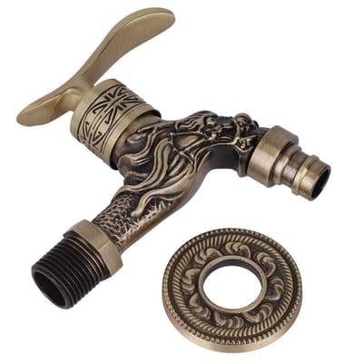 G1/2  Antiek Messing Wasruimte Badkamer Wasmachine Wandmontage Waterkraan Enkele Koude Kraan black