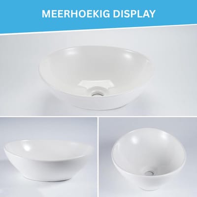 CLVP® Hoekige keramische witte wastafel voor de badkamer