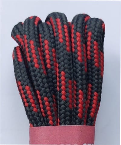 Strickers Veter - Grijs/Rood - Meerkleurig - Extra Dik Rond - Lengte 120 cm - Dikte 5 mm - Bergschoen - Wandelschoen - Schoenveter