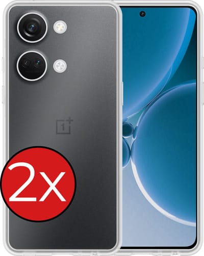 Hoesje - 2 Stuks - Geschikt voor OnePlus Nord 3 - Sterk & Shockproof - Telefoonhoes - Back Cover - Case Siliconen - Telefoon Hoes - Transparant