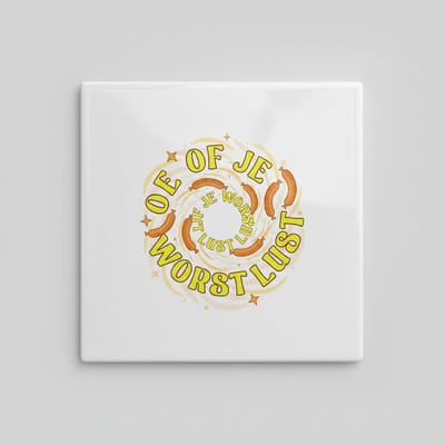 Grappige ‘Of Je Worst Lust’ Tegel – Humoristische 15×15 cm Decoratieve Cadeautegel
