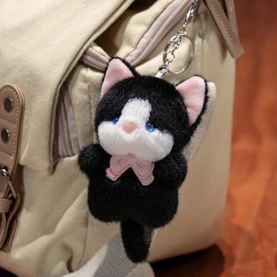 Puppenpop Poppenhanger Pluche Speelgoed Schattige Katten Tas Hangende Pop Sleutelhanger Cadeau 11cm black