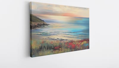 Saammp Canvas Schilderij - Landschap - Groen - Abstract - 40x30 - Foto op canvas - Wanddecoratie - Muurdecoratie Woonkamer - Kantoor Decoratie