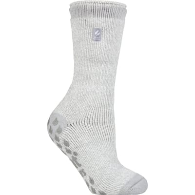 Heat Holders Dames Winter Thermische Slipper Sokken - Zilvergrijs (Florence)