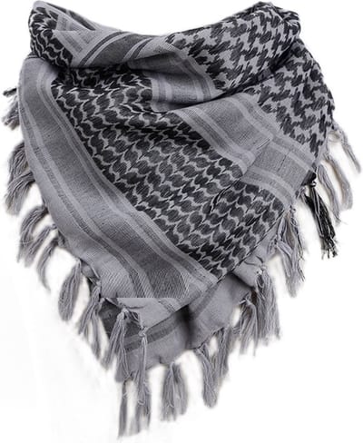 Arabische Shemagh – Keffiyeh Sjaal – Woestijnsjaal – Palestijnse Sjaal - Palestina Sjaal – Unisex – Grijs