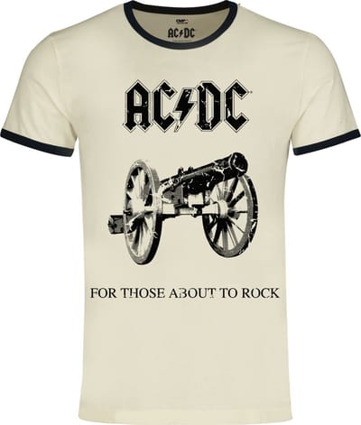 AC/DC For Those About To Rock - Ringer Shirt Heren T-shirt - gebroken wit - XL