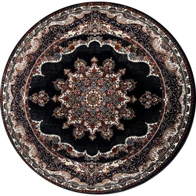Isfahan Oosters Vloerkleed Nain - Laagpolig - Klassiek Vintage Tapijt - Rond - Blauw / Navy / Multi- 250 CM Ø