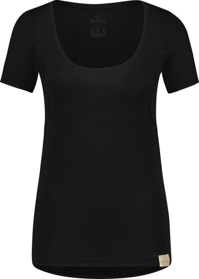 RJ Sweatproof Dames T-Shirt Oksel Verlaagde Hals Zwart M
