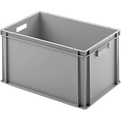 Stapelbak UNISTA L320 Ringoplast - polypropeen - L 600 x B 400 x H 320 mm - gesloten verzonken handgrepen - gladde bodem - grijs