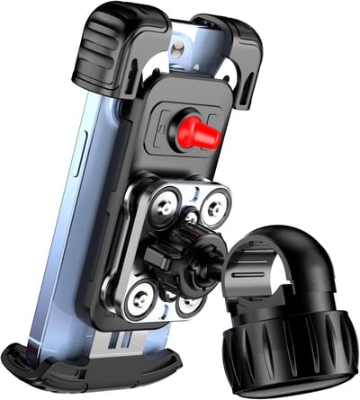 Telefoonhouder Auto - Universele Smartphone Houder - Verstelbare Telefoonhouder - Dashboard & Ventilatierooster Bevestiging - 720° Draaibaar - Schokbestendig Siliconen - Zwart ABS + RVS