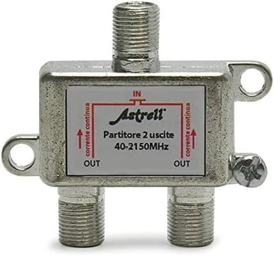 Satelliet Verdeler - Signaal Splitter - TV Signaal Delen - 2 Uitgangen - 40-2150 MHz - Grijs