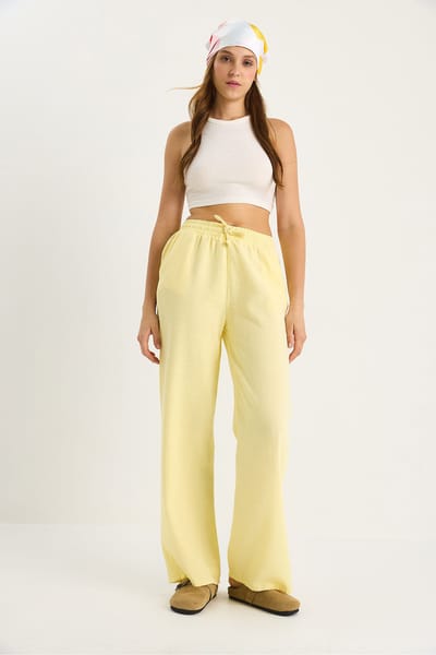 Relaxed Fit Wijdbeenbroek met Touwtjes