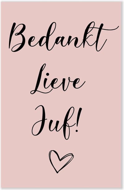Bedankt lieve juf kadookaartjes - bedankkaartje juf - 5 stuks - Sproetiz