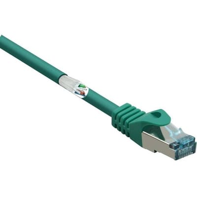 Renkforce RF-5224646 RJ45 Netwerkkabel, patchkabel CAT 6A S/FTP 10.00 m Groen Snagless, Vlambestendig 1 stuk(s)