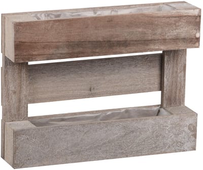 UNUS® Wandplantenbak pallet hout met kunststof inzet 40 cm grijs