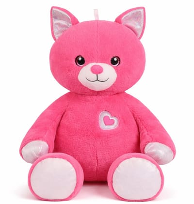 Eurocatch XXL Pluche Kat 72 cm Hoog - Grote Zachte Knuffelkat in Roze met Hartje - Superzacht Cadeau voor Kinderen en Volwassenen