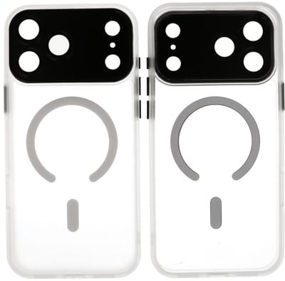 MagSafe Hoesje Geschikt voor iPhone 17 Pro - Mat-Transparent met Camera Beschermer Case - Wit