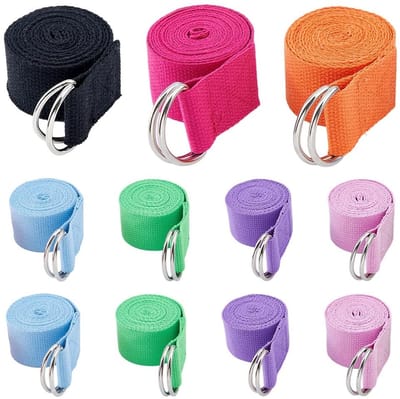 Dailygoods- Yoga Riem 14 Stuks - Verstelbare Bandjes - Katoenen Oefening - Stretchband - Metalen D-ring - 72,83 Inch Lengte