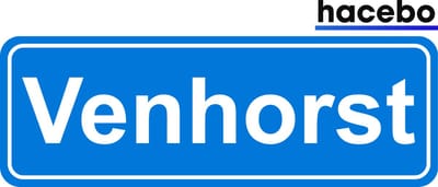 Hacebo - Plaatsnaam Sticker - 29x10 CM - Venhorst sticker - Verkeersborden sticker - grappige cadeaus - Venhorst