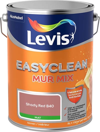 Levis - Easyclean Mur Mat Mix - Shady Red B40 - Mengverf - 5 L