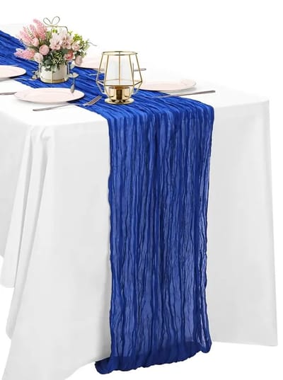 PolkaHome® 1 stuk blauw Kaasdoeken Tafelloper – Katoenen Kaas Doek Tafelkleed – Tafellopers Textiel & Tafelzeil 90x380 cm – Tafel Loper Kaas Doek, Kaasdoek (Koningsblauw)