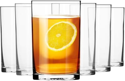 KROSNO | Water Sap Thee Drinkglazen | Set van 6 - 250 ml | Loodvrij kristalglas | Basic Collectie | Perfect voor Thuis, Restaurants en Feesten | Vaatwasser Veilig